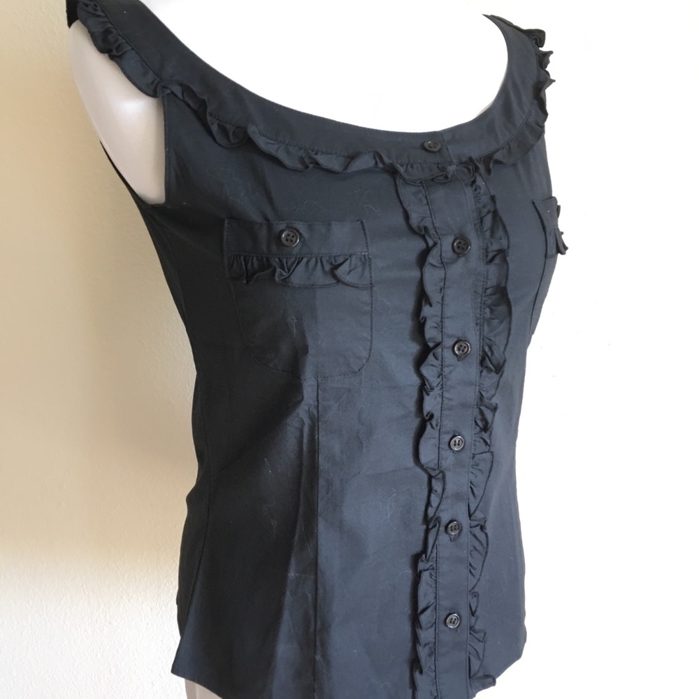 Elegant Ladies Dark Blue Sleeveless Top sz XS